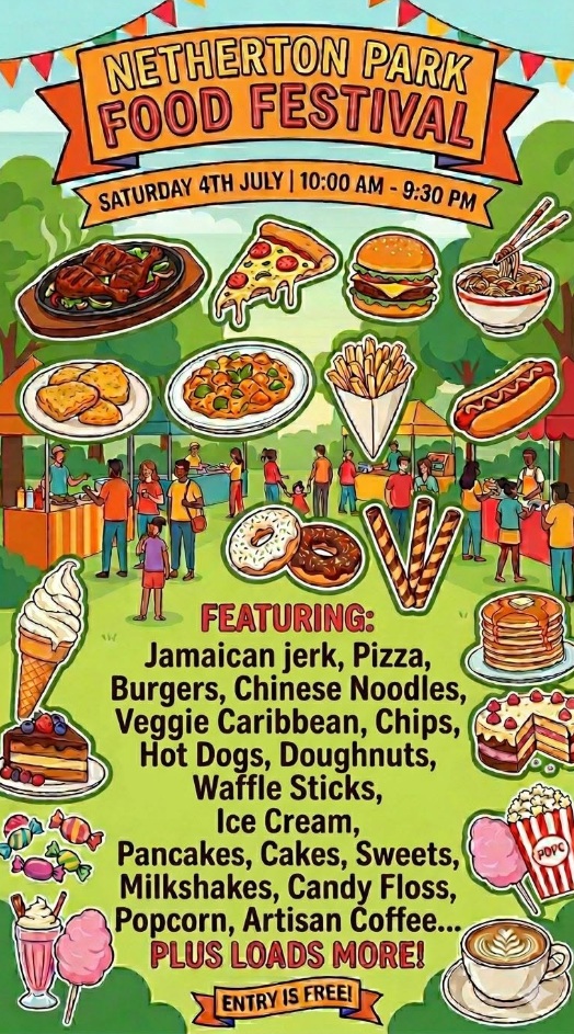 Netherton park food festival event 4 July 2026